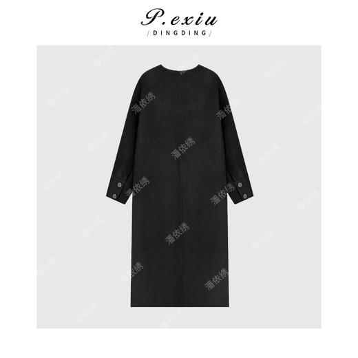 04-4潘依绣丁丁宠粉【魅力大衣】100%绵羊毛极简V领双面羊毛大衣ZXA075 商品图2