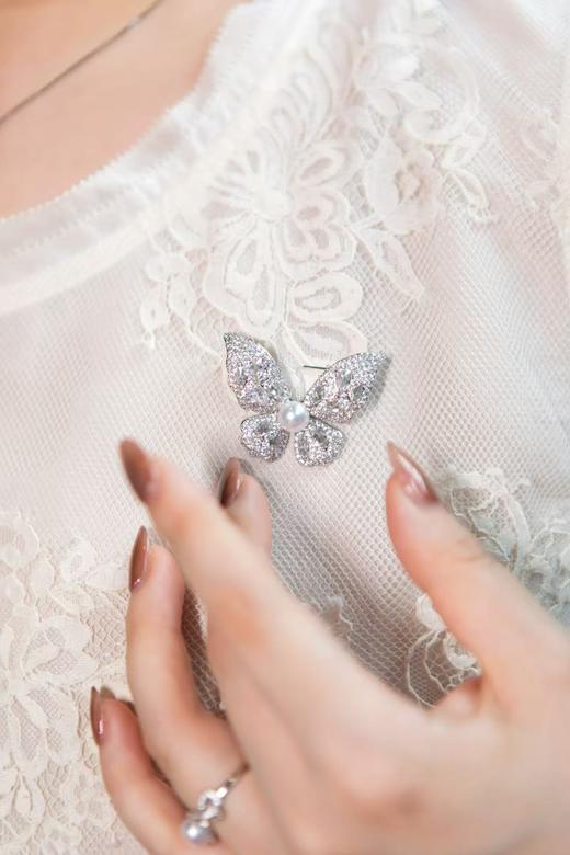 诸暨溯源，淡水珍珠小尺寸【珍珠圆珠精致款系列】珍珠系列！永结同心三件套（项链、耳钉、开口戒指）、小米链手链（手围14-20.5cm可戴）、蝴蝶胸针 商品图2