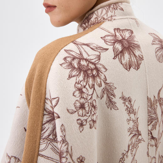 羊绒双面呢格桑花中式领斗篷  SJF97W350N 商品图8