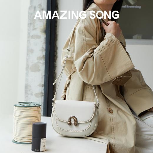 Amazing Song乙颂 栗子包小号新款牛皮通勤斜挎马鞍包女【该商品不支持用券】 商品图2