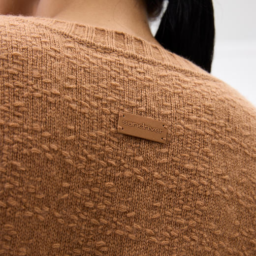 羊绒手钩V领长袖女套衫  SJF97W351N 商品图6