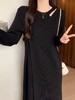 【孤品捡漏】（样衣）G76黑色韩版气质镂空针织连衣裙-喜出 商品缩略图1