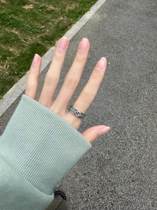 古驰 925银 互扣式珐琅戒指，于文文同款 情侣款对戒（ZS*XTY） 商品图5