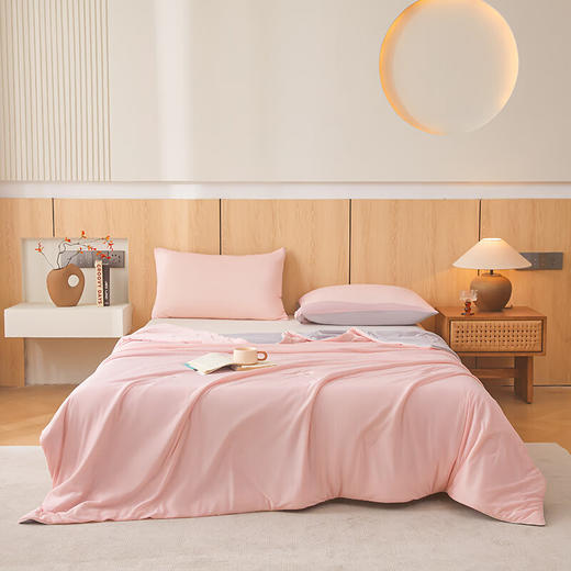 因为+所以 / Because & So  梦幻粉+山灰-云母氨纶凉感丝夏凉被 商品图0