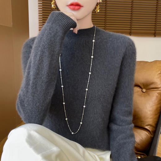 任选2件-30元【果壳自检100%羊毛】衣本素 半高领纯色百搭【无缝一体一线成衣】100%羊毛衫 商品图12