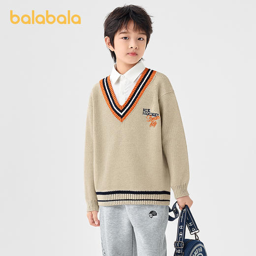 巴拉巴拉童装儿童毛衣男童冬装羊毛衫假两件线衣百搭时尚上衣舒适 商品图1