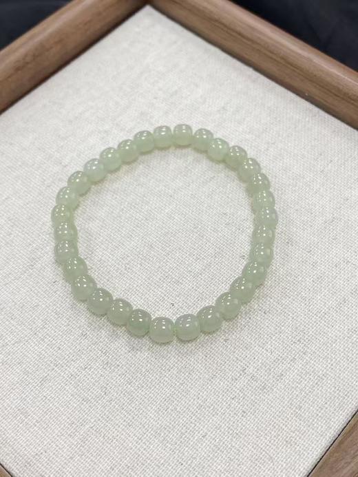 【于田产和田玉帝王青苹果珠手串】规格6mm，出证书，发货1~5天，48小时鉴赏期 商品图0