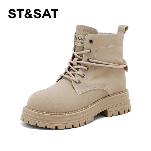 星期六复古英伦风厚底工装大黄靴SSD3116C41 商品图6