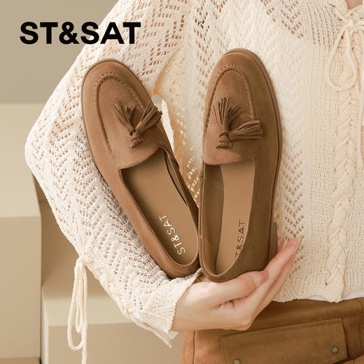 星期六复古文艺风流苏平底乐福鞋SSD3111CCW 商品图7