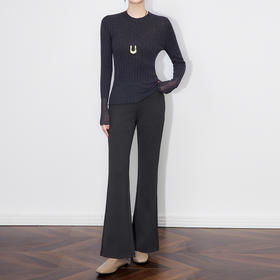 「高货wl」全新升级【铂金会员247/天猫329/差价82】(00033)洛诗琳新款气质显高微喇裤2025秋季超模显瘦休闲小黑裤女