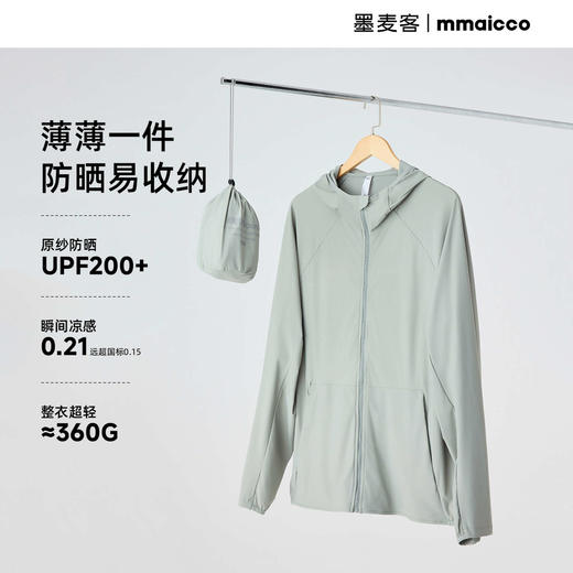 墨麦客原纱防晒冰丝凉感连帽轻薄防晒衣男士2025夏季新款插肩外套 商品图1