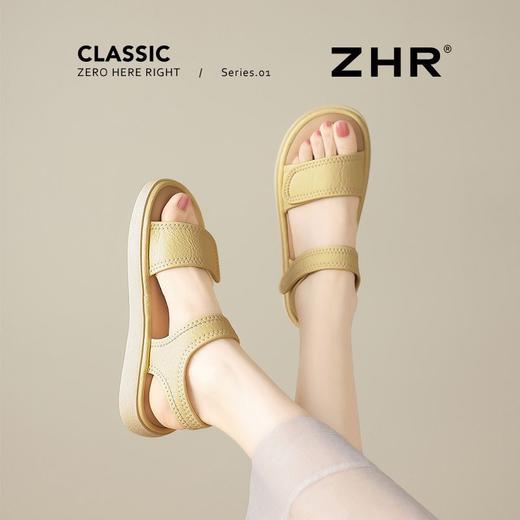 ZHR平底凉鞋女2025新款夏季外穿配裙子魔术贴轻便舒适软底凉拖女 商品图8