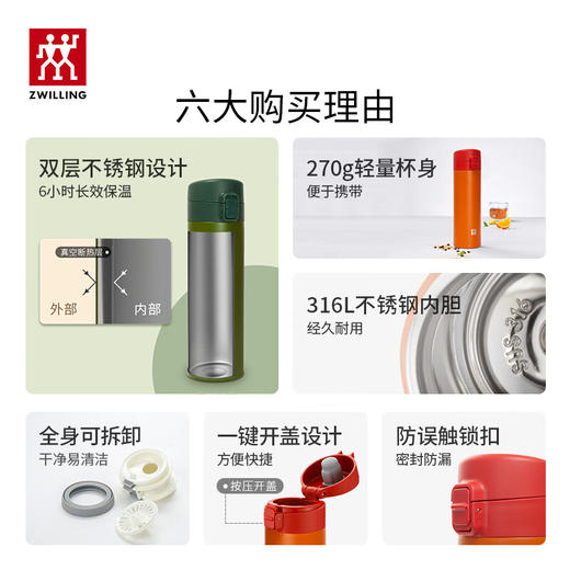 双立人 Enjoy系列真空保温弹跳杯黑色480ml ZW-BP111/1014240 商品图1