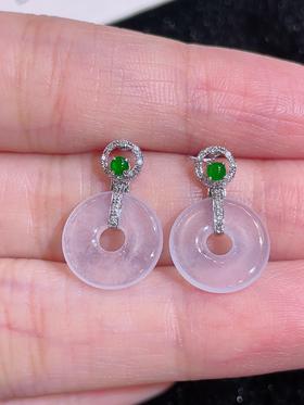 甜甜圈翡翠耳坠