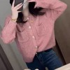 【孤品捡漏】（样衣）G86粉色花纱针织开衫毛衫-喜出 商品缩略图3