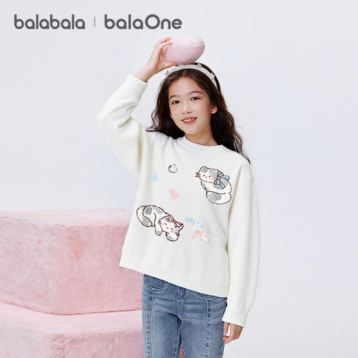 巴拉巴拉balaOne童装女童毛衫儿童2025新款冬毛衣中幼童洋气时尚 商品图0