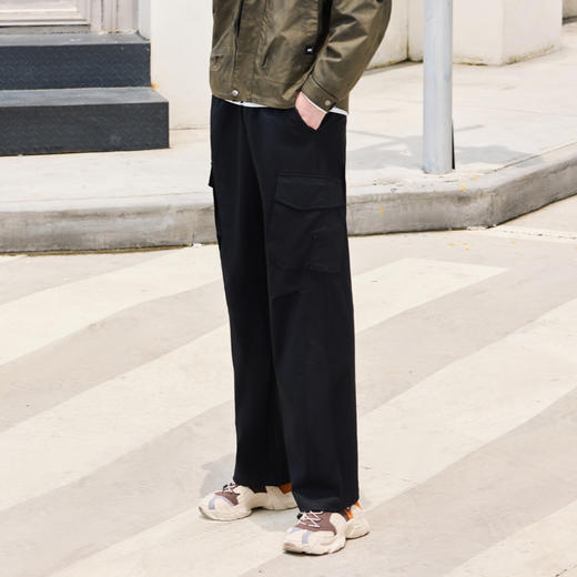 半身缘男裤 秋季多袋设计直筒宽松休闲裤工装裤253101P17830076 商品图2