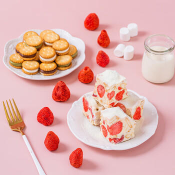 云山半雪花酥用饼干烘焙用小圆饼干500g自制牛轧糖饼雪花酥原料休闲零食 商品图4