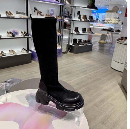 【云粉节】BF楼千百度时装靴2025冬专柜正品粗跟通勤舒适女长靴A25586186吊牌价1199活动价959 商品图2