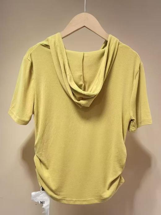 【孤品捡漏】G50浅黄连帽莫代尔短袖T恤-喜出 商品图2