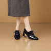 【预售5天】中跟乐福鞋深口女士单鞋女春秋季新款高跟系带真皮小皮鞋女HY&H3728 商品缩略图4