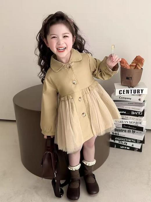 【孤品捡漏】G108女童卡其风衣外套-喜出 商品图0