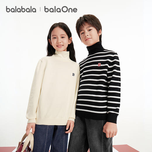 巴拉巴拉balaOne童装儿童毛衣男女针织衫2025新款冬季高领打底衫 商品图0