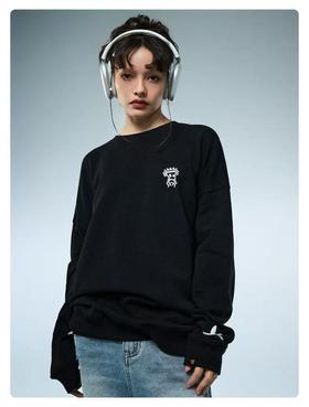 【孤品捡漏】G157黑色情侣款圆领卫衣-喜出