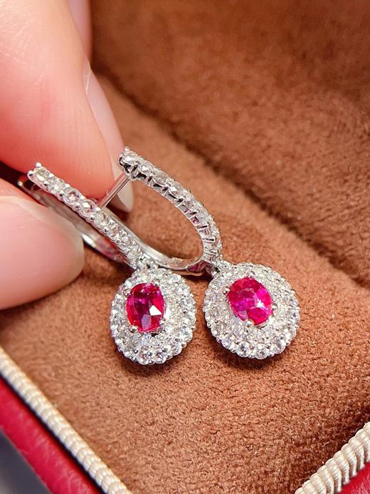 0.5ct刻面红宝石耳坠 商品图2