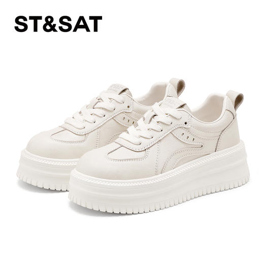 星期六俏皮奶白厚底板鞋SSD3112C39 商品图13