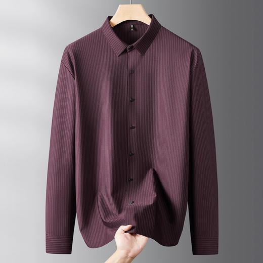 【超大码】【DDS】大依优型大码男士衬衫长袖条纹衬衣翻领商务宽松加肥加大男秋季新款免烫抗皱300斤可穿 商品图1