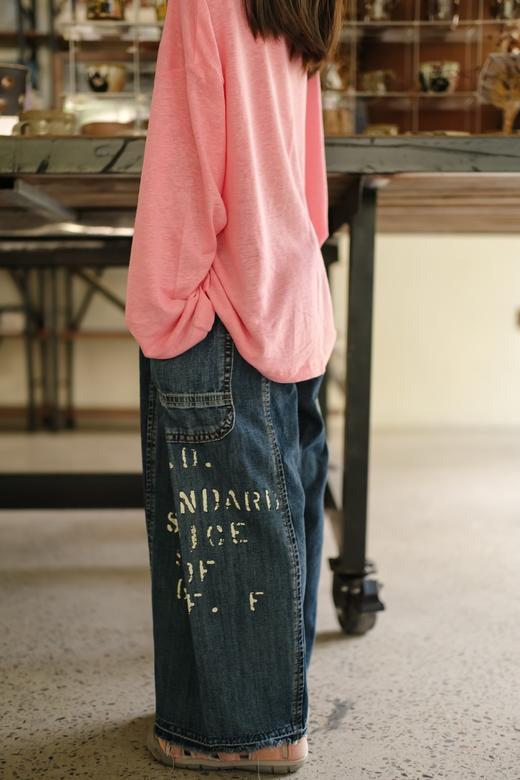 2025夏末初秋原创儿童极简颜色很好看的落肩亚麻松弛感长袖T！ 商品图0