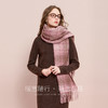 【臻暖围巾】三彩2025新款复古树莓粉格纹流苏拉毛保暖氛围感女 商品缩略图1