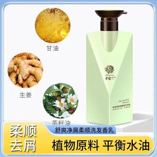 圣姿兰（Shengzilan）飘逸持久留香舒爽柔顺洗发乳亮泽清爽控油净屑美发去屑止痒 舒爽净屑柔顺洗发乳300mL 商品图3