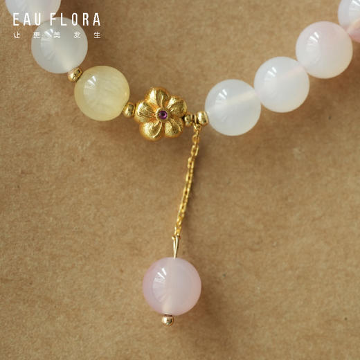 【桃露】粉白渐变玛瑙手串 商品图1