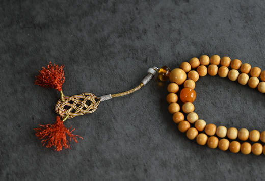 六道木蜜蜡编绳念珠 商品图3