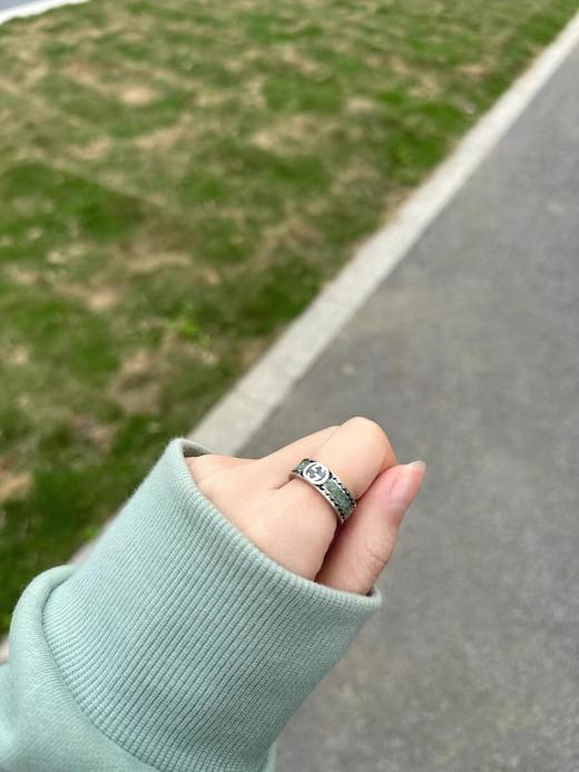 古驰 925银 互扣式珐琅戒指，于文文同款 情侣款对戒（ZS*XTY） 商品图7