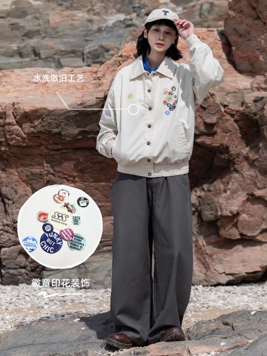 早乙女惠子saotome/STMWT13297/徽章水洗教练夹克 商品图3