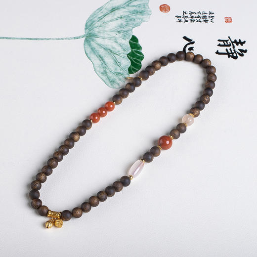 xy0577沉香+南红 双圈手链项链 商品图2