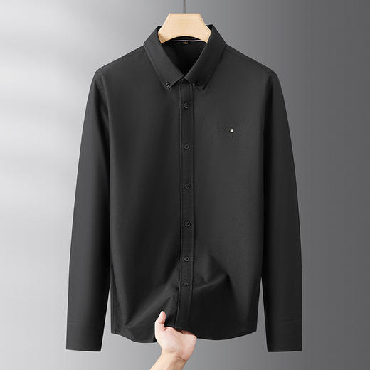 【100%棉】【DDS】大依优型大码衬衫纯棉男士长袖衬衣秋季新款商务休闲翻领加肥加大宽松显瘦衬衫300斤 商品图2