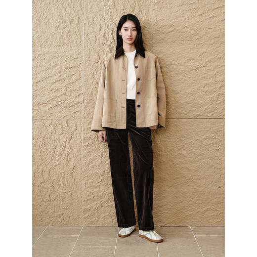 INSUN恩裳2025秋季巴恩风灯芯绒翻领夹克外套 商品图0