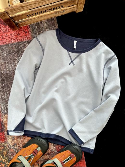 ⭐️du家货源换季必备‼️【早秋高货儿童撞色长袖T5318】‼️重点夸品质🏆质量好到飞起🔍客供定制面料 比普通纯棉更细腻亲肤👍🏻贴身穿着透气不闷🌱 商品图6