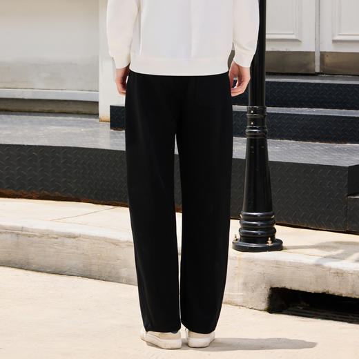 半身缘男裤 秋季宽松针织空气层面料卫裤休闲裤253201P17730070 商品图4