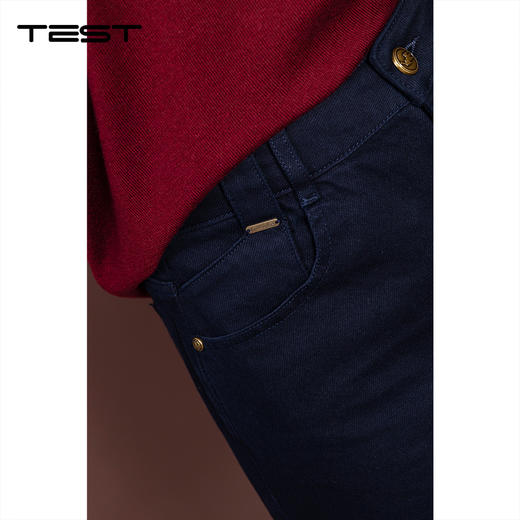 秋上新通勤百搭阔腿裤脚口精致牛仔花边裤3253029 商品图6