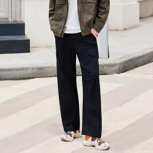 半身缘男裤 秋季多袋设计直筒宽松休闲裤工装裤253101P17830076 商品图0