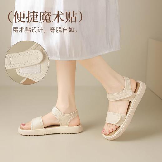 ZHR平底凉鞋女2025新款夏季外穿配裙子魔术贴轻便舒适软底凉拖女 商品图3