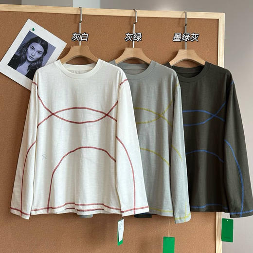 情侣款哈苏线竹节棉长袖T恤082601 商品图9