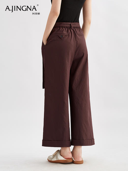 【简约日常】阿菁娜松弛随性单褶翻边阔腿裤F30Q210009 商品图2