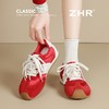 ZHR爆款阿甘鞋女2025新款珍珠缎面透气轻便板鞋平底红色德训鞋 商品缩略图1