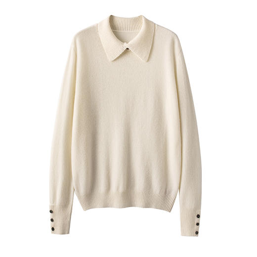 S·Y·C【万能搭】凹造型神器！polo领山羊绒毛衣女R240293 商品图1